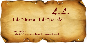 Lóderer László névjegykártya